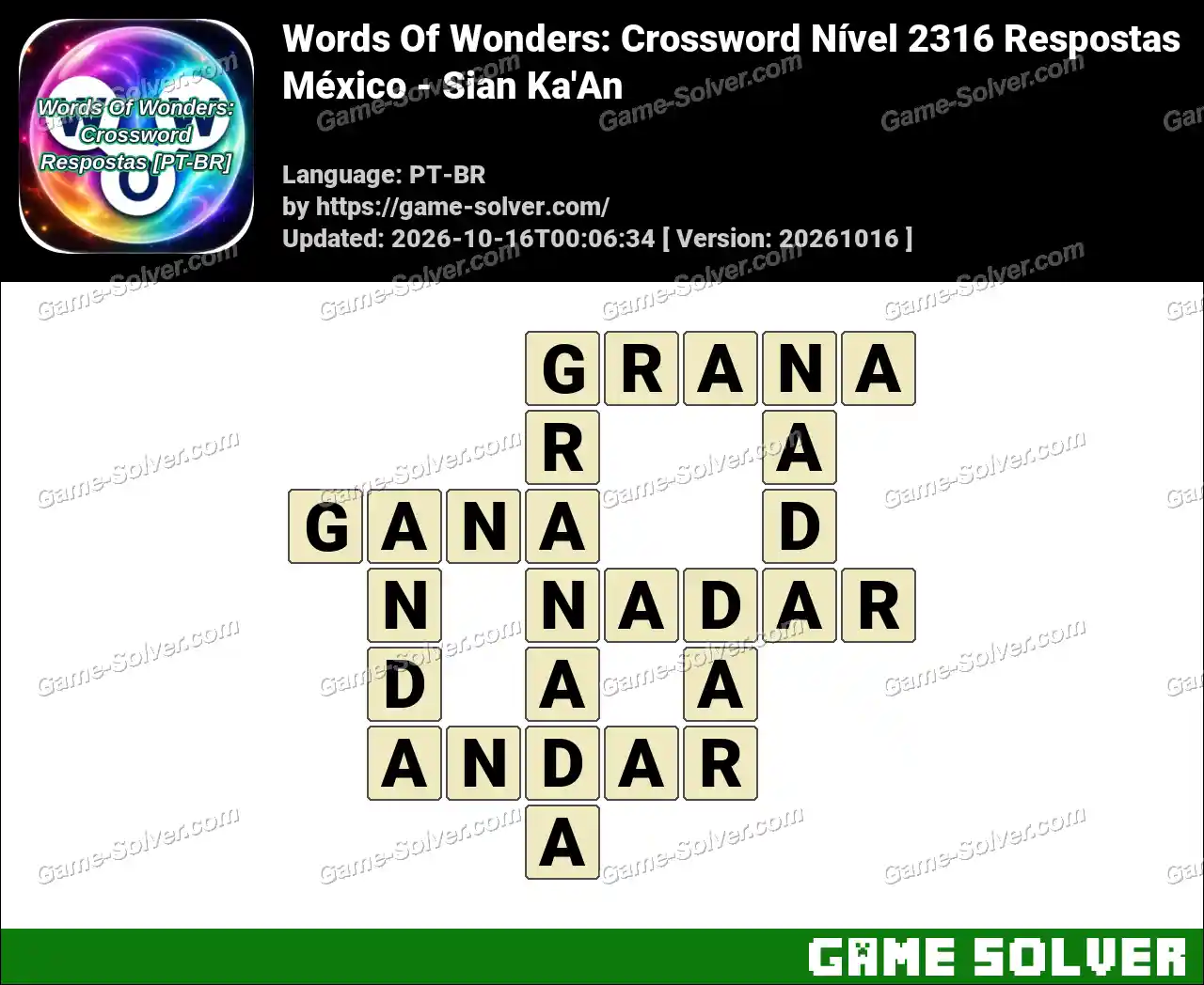 Words Of Wonders: Crossword Nível 2316 Respostas – México – Sian Ka’An